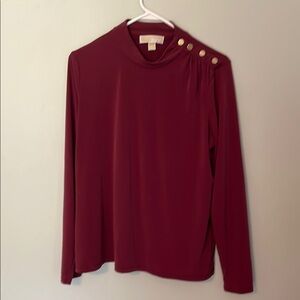 MK Elegant Burgundy Long Sleeve Top